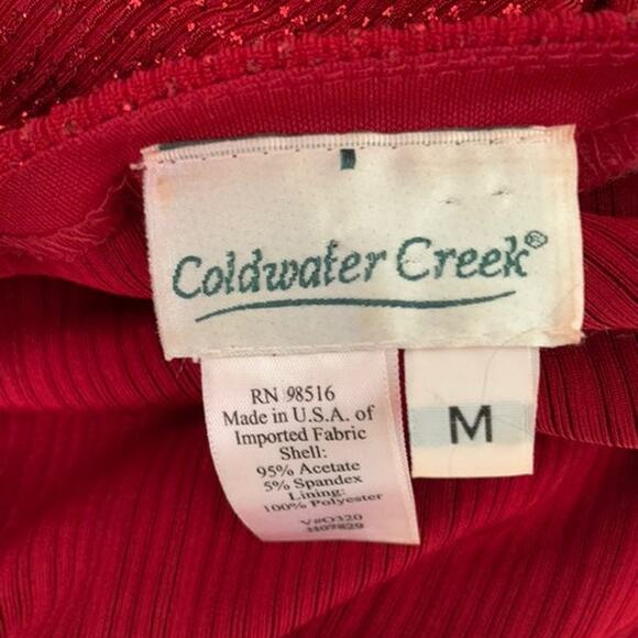 Coldwater Creek Women's M/L Two Piece Jacket & Tank Red Sequin Holiday Glitter - Picture 8 of 14